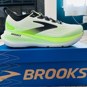 Brooks Glycerin 23 Men's White/Phantom/Green Gecko Running Shoes